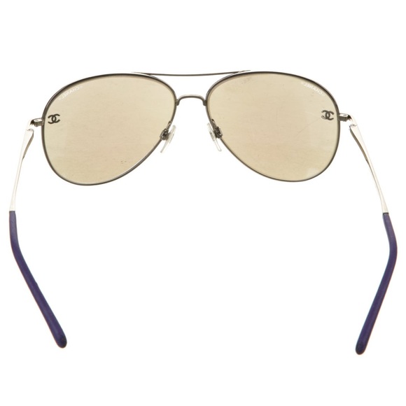 CHANEL CC Purple Aviator Sunglasses - Picture 4 of 4
